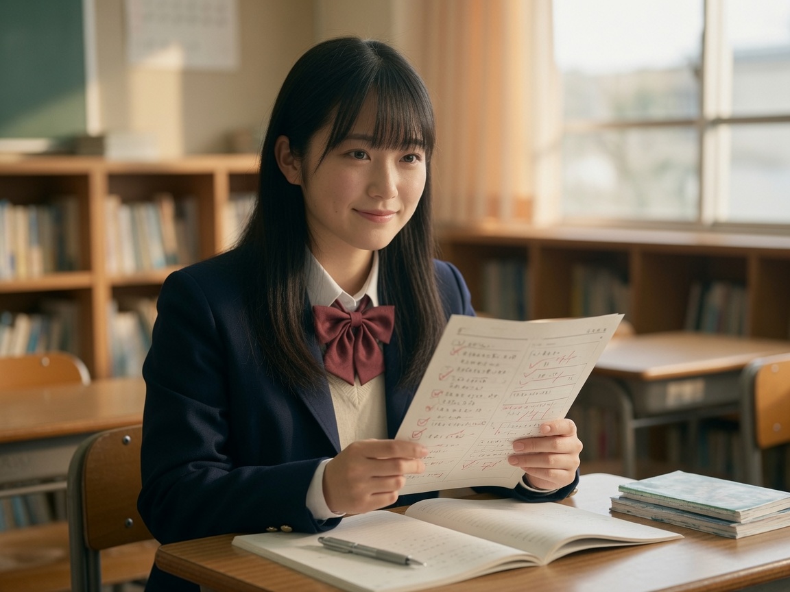 教材を手に話す高校生たち